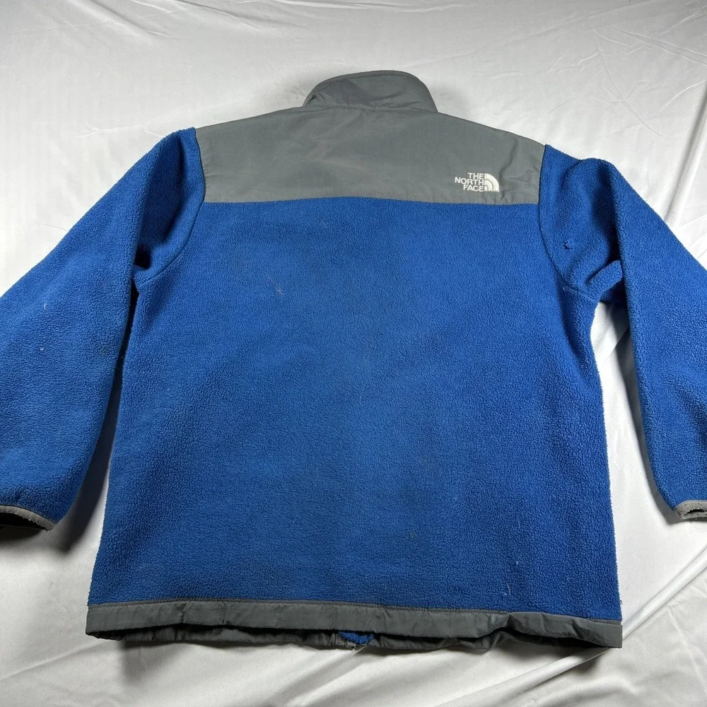 The North Face Denali Fleece Full Zip Jacket Blue Gray Boys Size Large